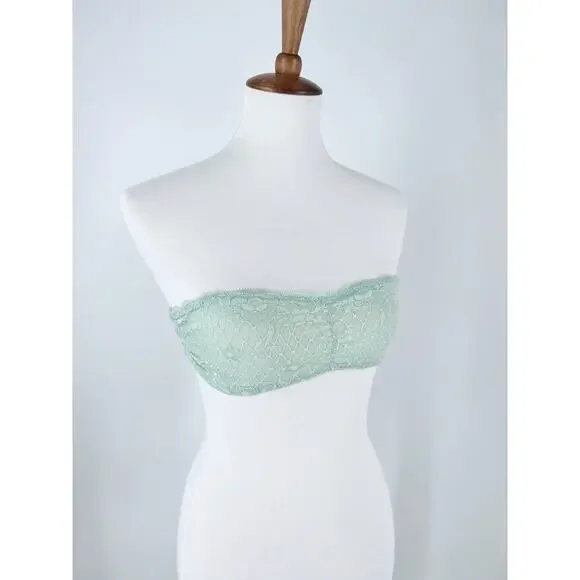 SOLD OUT Free People Intimately Free Lace Bandeau in Mint Lagoon Blue Size XS - Picture 3 of 6
